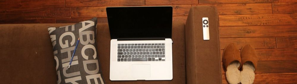 decorative image of a computer on a couch