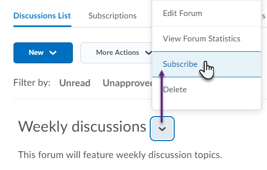 Subscribing to a forum