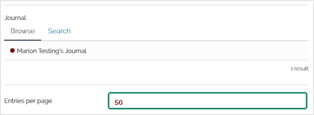Entries per page