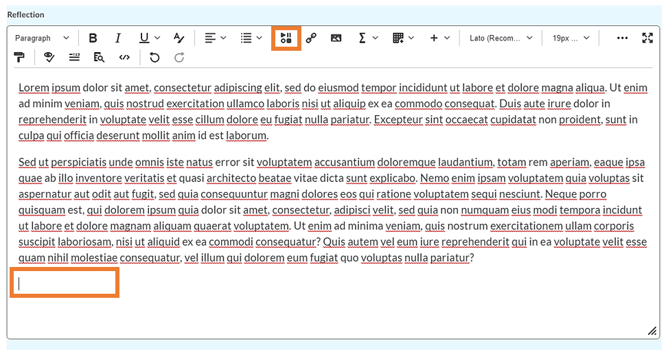 Reflection with option to Insert Stuff