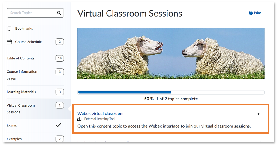 Link to the Webex virtual classroom