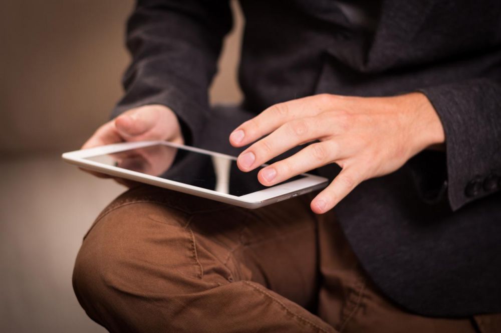 Person using tablet